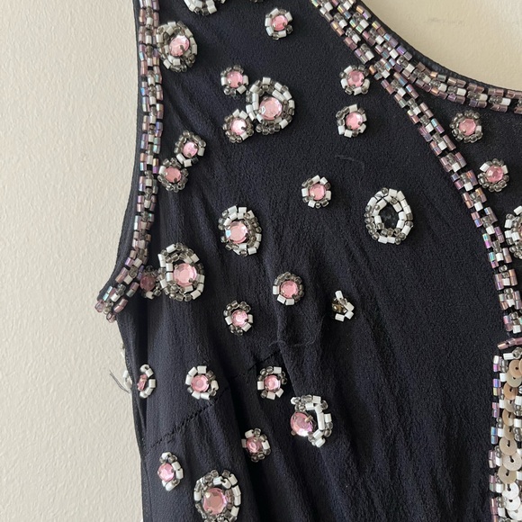 Sue Wong Vintage Silk Beaded Embellished Dress - Size 6 - Picture 3 of 12